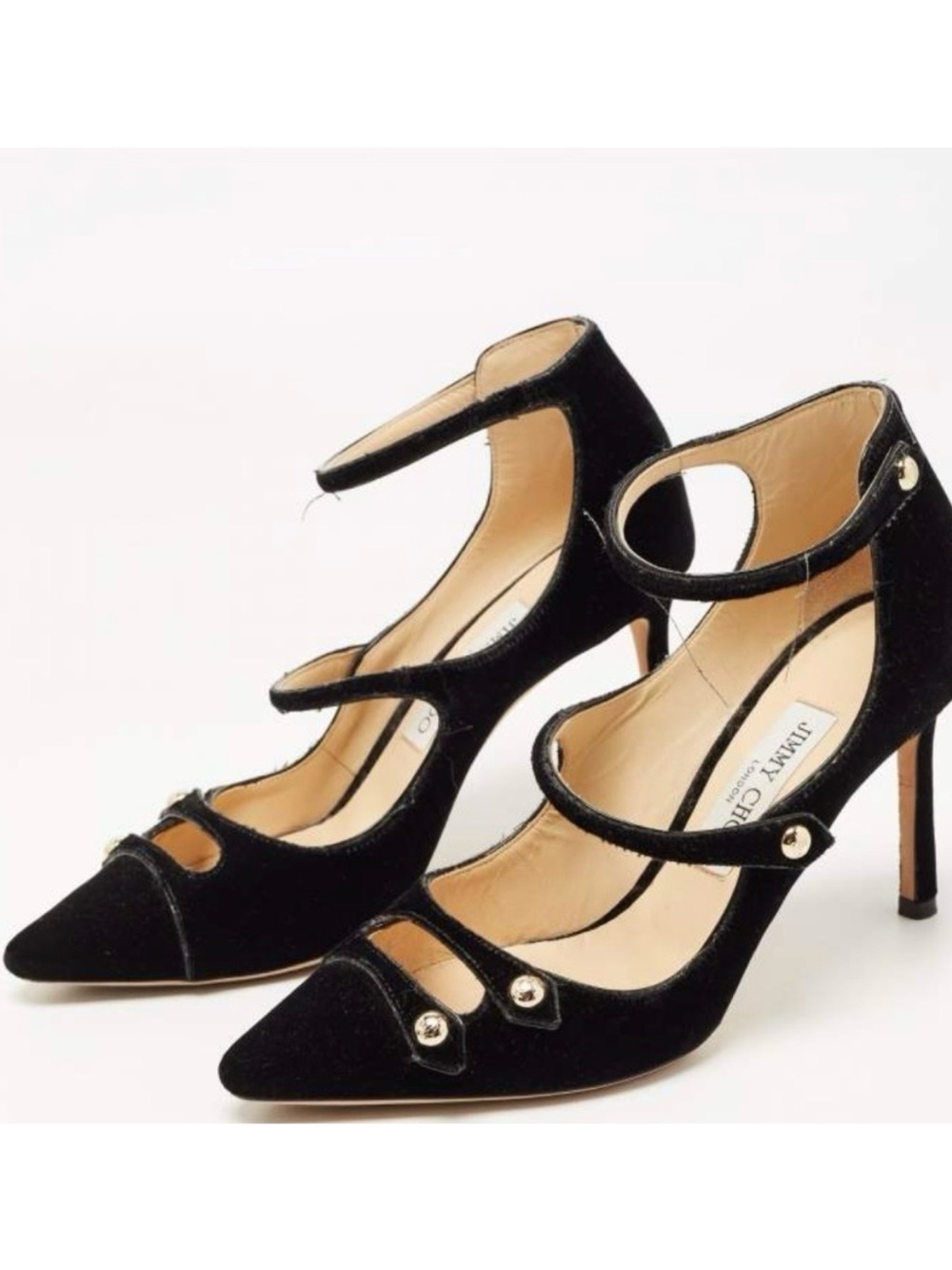 Jimmy Choo Lacey Velvet Pointed Toe Mary Jane Heels